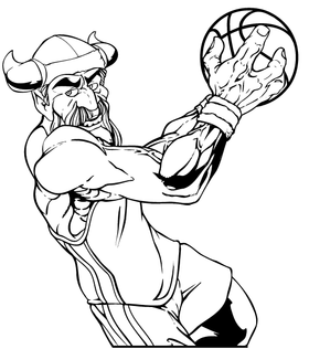 Vikings Basketball Mascot Decal / Sticker