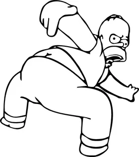 Simpsons Homer Kiss My Butt Decal / Sticker