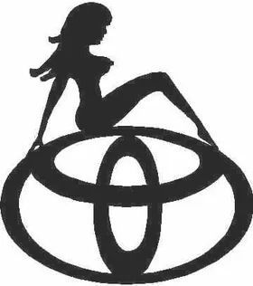 Girl on Toyota Logo Decal / Sticker