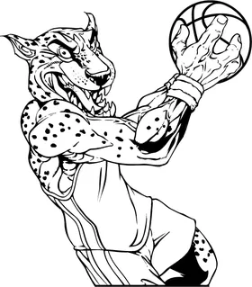 Cheetahs Basketball Mascot Decal / Sticker