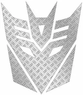 HD Silver Diamond Plate Decepticon Decal / Sticker