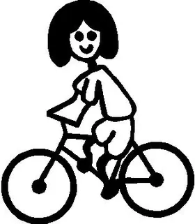 Bicycle Stick Figure Decal / Sticker 03