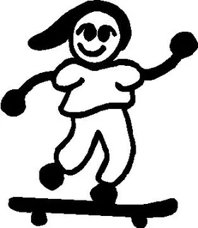 Skateboarder Stick Figure Decal / Sticker