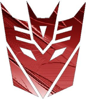Transformers Decepticon 06 Burgundy Embossed Metal Decal / Sticker