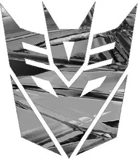 Silver Shattered Chrome Decepticon Decal / Sticker