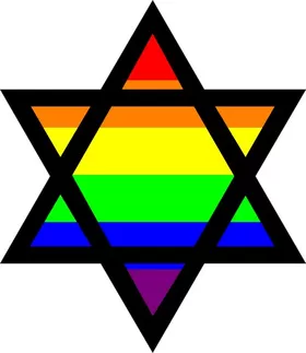 Rainbow LGBT Flag Star of David Decal / Sticker 23