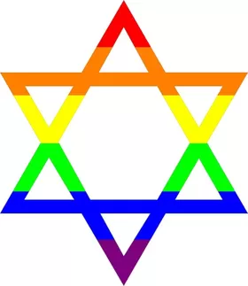 Rainbow LGBT Flag Star of David Decal / Sticker 24