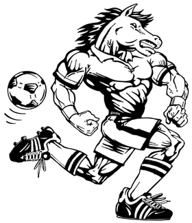 Soccer Horse Mascot Decal / Sticker 5