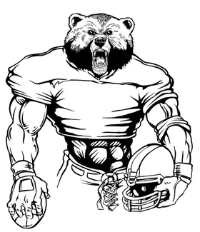 Football Bear Mascot Decal / Sticker 12