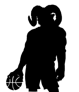 Basketball Rams Mascot Decal / Sticker 1