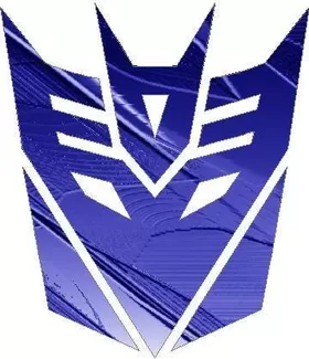 Dark Blue Embossed Metal Decepticon Decal / Sticker