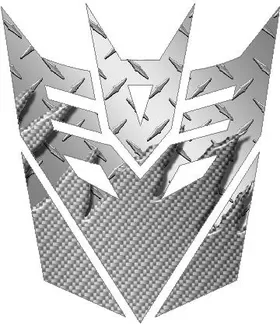 Silver Carbon Plate Decepticon Decal / Sticker