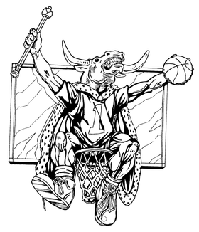 Basketball Bull Mascot Decal / Sticker 2