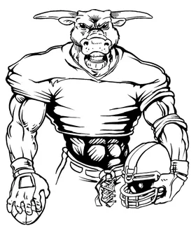 Football Bull Mascot Decal / Sticker 05