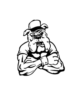 Baseball Bulldog Mascot Decal / Sticker