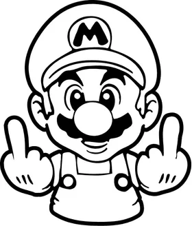 Mario Giving the Finger Decal / Sticker 05
