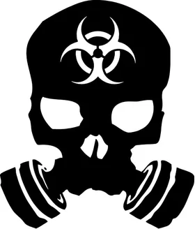 Biohazard Gas Mask Skull Decal / Sticker 03