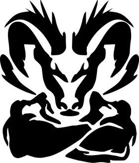Ram With Arms Crossed Decal / Sticker 52