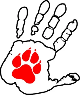 Dog Paw Hand Print Decal / Sticker 05