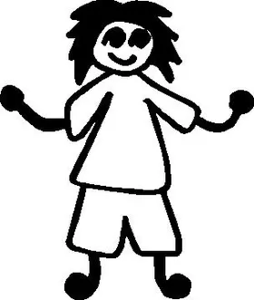 Shorts Girl Stick Figure Decal / Sticker 02