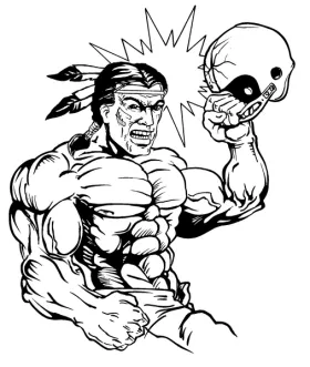 Football Braves / Indians / Chiefs Mascot Decal / Sticker fb06