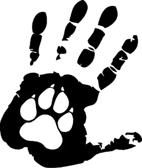 Dog Paw Hand Print Decal / Sticker 04