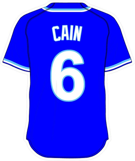 6 Lorenzo Cain Royal Blue Jersey Decal / Sticker