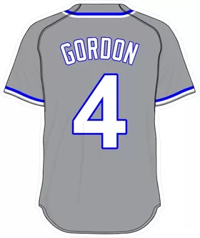 4 Alex Gordon Gray Jersey Decal / Sticker