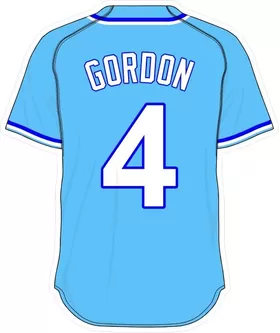 4 Alex Gordon Powder Blue Jersey Decal / Sticker