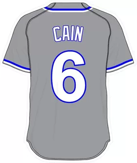 6 Lorenzo Cain Gray Jersey Decal / Sticker