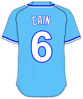 6 Lorenzo Cain Powder Blue Jersey Decal / Sticker