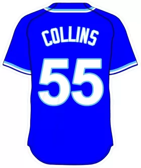 55 Tim Collins Royal Blue Jersey Decal / Sticker