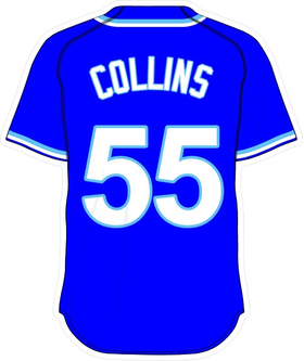 55 Tim Collins Royal Blue Jersey Decal / Sticker