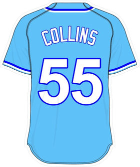 55 Tim Collins Powder Blue Jersey Decal / Sticker