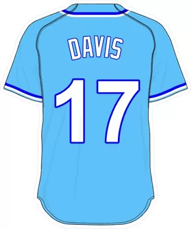 17 Wade Davis Powder Blue Jersey Decal / Sticker