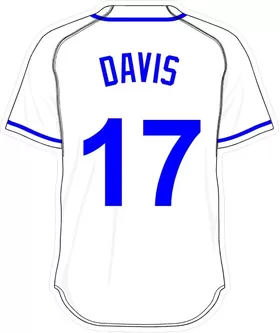 17 Wade Davis White Jersey Decal / Sticker