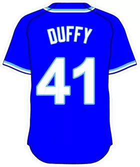 41 Danny Duffy Royal Blue Jersey Decal / Sticker