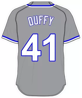 41 Danny Duffy Gray Jersey Decal / Sticker