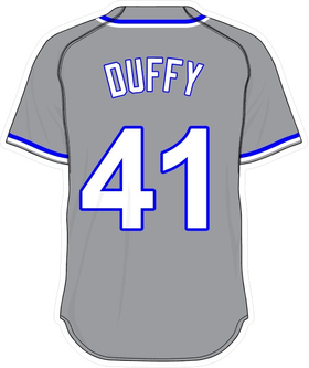 41 Danny Duffy Gray Jersey Decal / Sticker