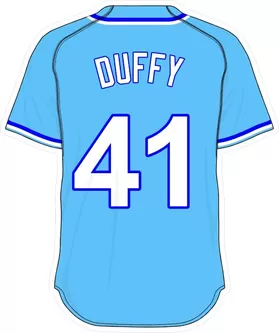 41 Danny Duffy Powder Blue Jersey Decal / Sticker