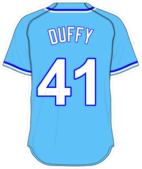 41 Danny Duffy Powder Blue Jersey Decal / Sticker