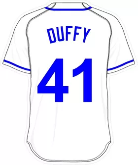 41 Danny Duffy White Jersey Decal / Sticker