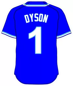 1 Jarrod Dyson Royal Blue Jersey Decal / Sticker