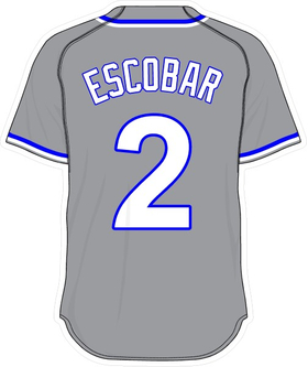 2 Alcides Escobar Gray Jersey Decal / Sticker