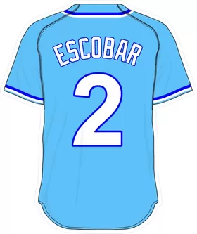 2 Alcides Escobar Powder Blue Jersey Decal / Sticker