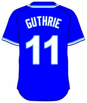 11 Jeremy Guthrie Royal Blue Jersey Decal / Sticker