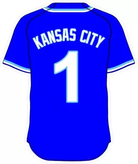 1 Kansas City Royal Blue Jersey Decal / Sticker