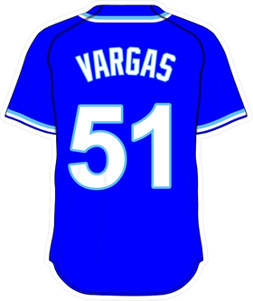 51 Jason Vargas Royal Blue Jersey Decal / Sticker