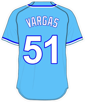 51 Jason Vargas Powder Blue Jersey Decal / Sticker