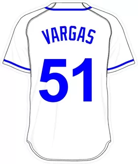 51 Jason Vargas White Jersey Decal / Sticker